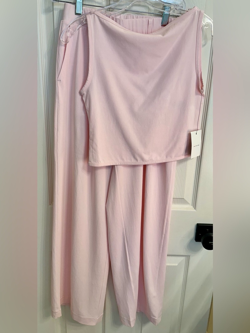 Leze The Label Provence Pink Sleeveless Top & Wide-Leg Pants Set Size S
